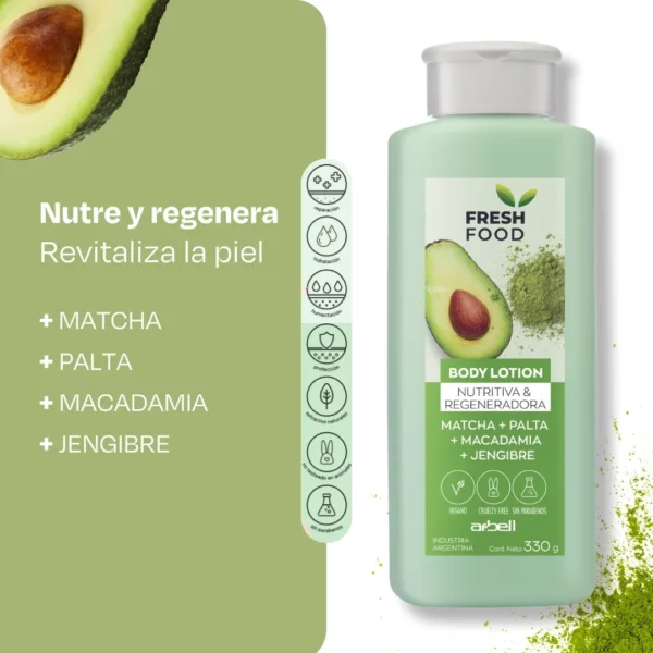 Fresh Food Body Lotion Palta, Macadamia Y Matcha 330 g - Imagen 3
