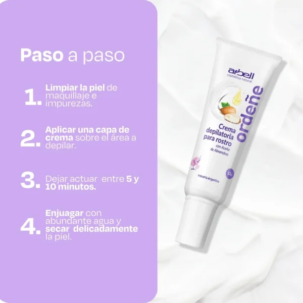Ordeñe Crema Depilatoria Facial Con Aceite De Almendras 12 Gr - Imagen 3