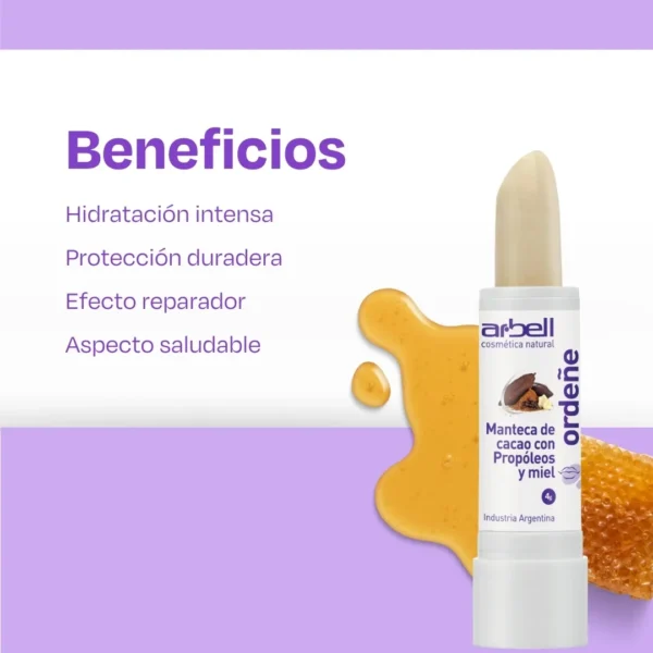 Ordeñe Labial Manteca De Cacao  Con Propóleos Y Miel 4 Gr - Imagen 2