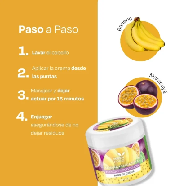 Fresh Food Baño de Crema Fuerza y Resistencia 200 gr - Imagen 4