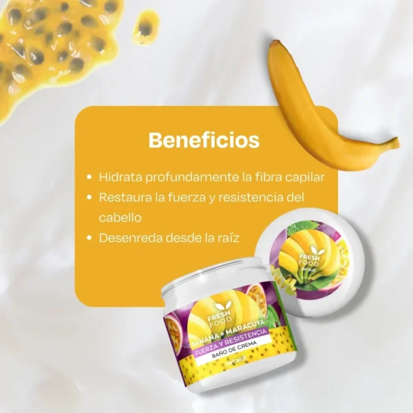 Fresh Food Baño de Crema Fuerza y Resistencia 200 gr - Imagen 2