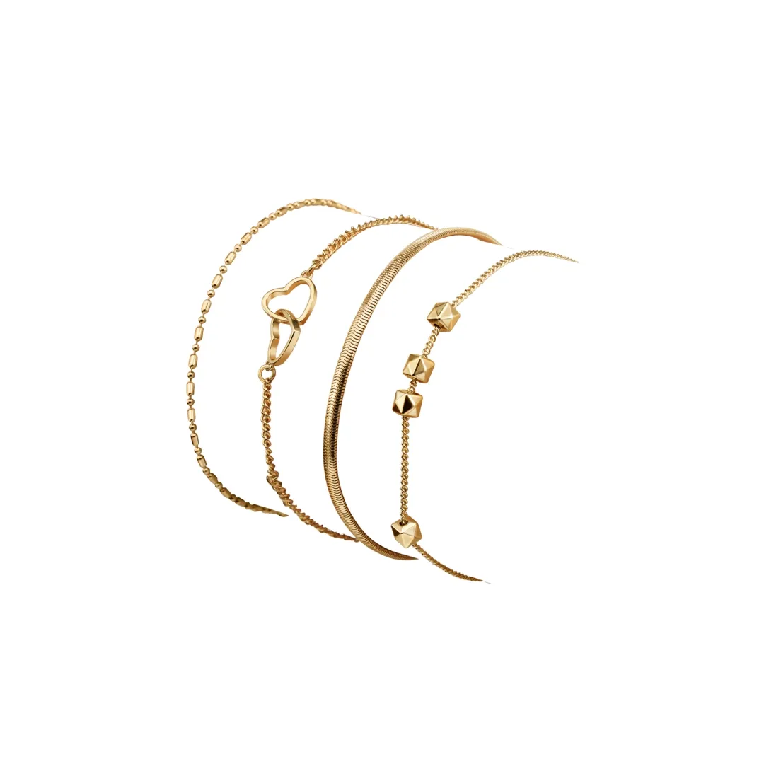 Set de 4 Pulseras Chic Gold