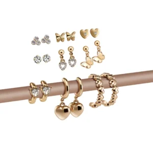 Set Aros x 9 Fashion Gold