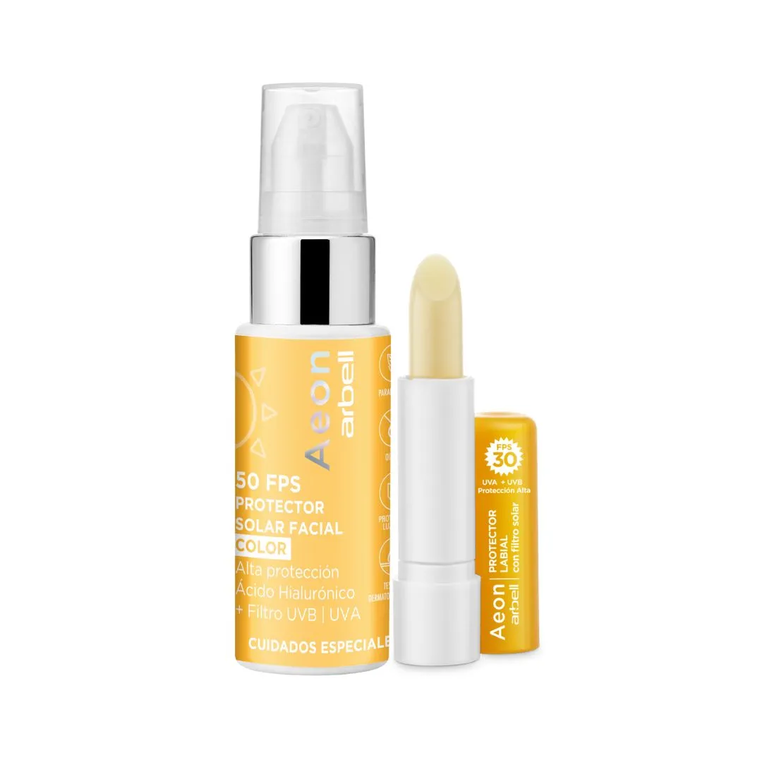 PROMO AEON PROTECTOR 50 COLOR + LABIAL FPS30